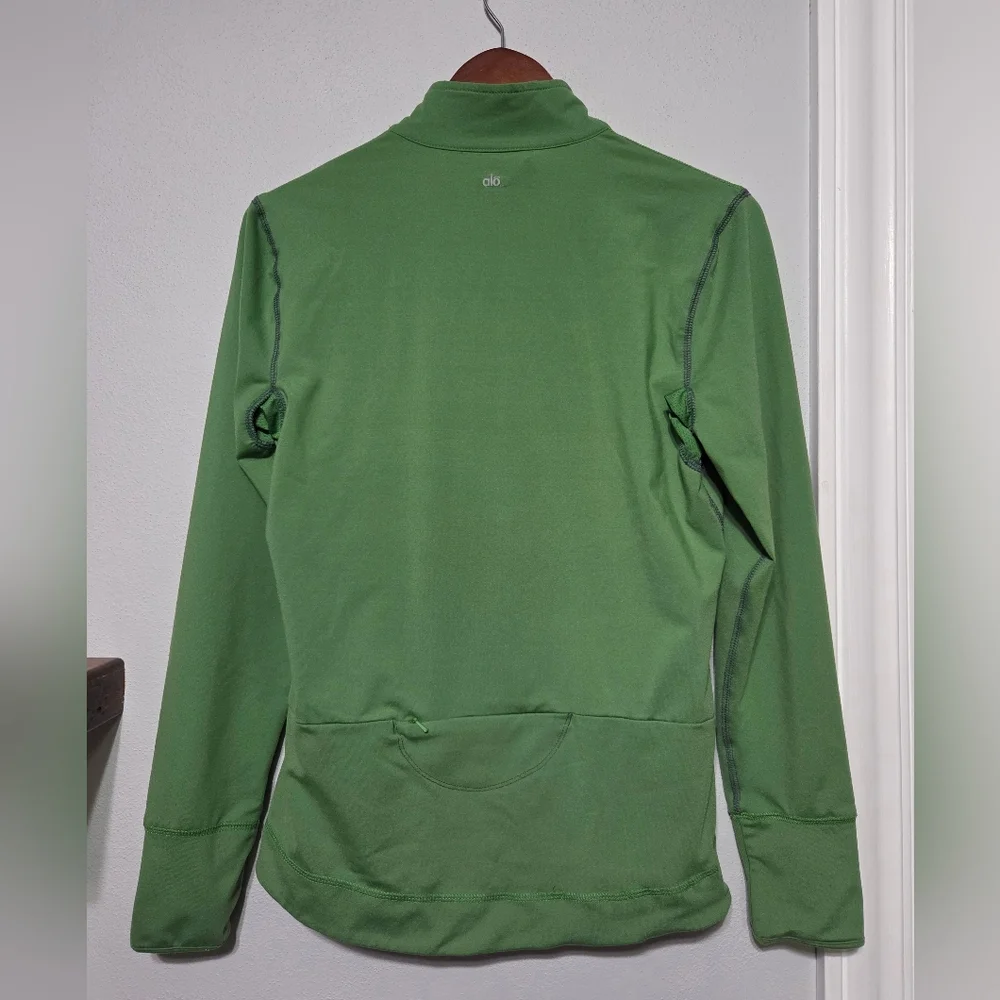 Alo 1/2 Zip Green Active Yogo Pullover Top Women's Size Large - Picture 5 of 9